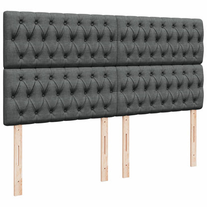 Boxspring met matras stof donkergrijs 200x200 cm