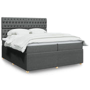 Boxspring met matras donkergrijs 200x200 cm