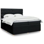 Boxspring 200x200 cm zwart met pocketveringmatras