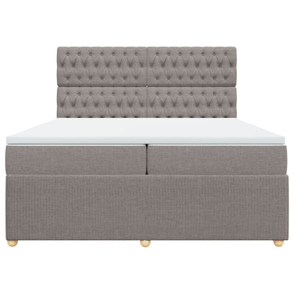 Boxspring met matras stof taupe 200x200 cm