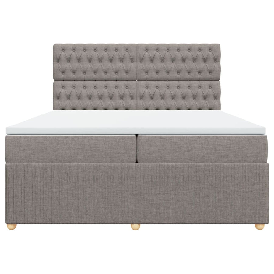 Boxspring met matras stof taupe 200x200 cm