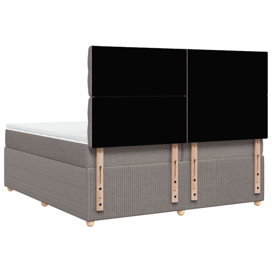 Boxspring met matras stof taupe 200x200 cm