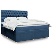 Boxspring met matras 200x200 cm blauw