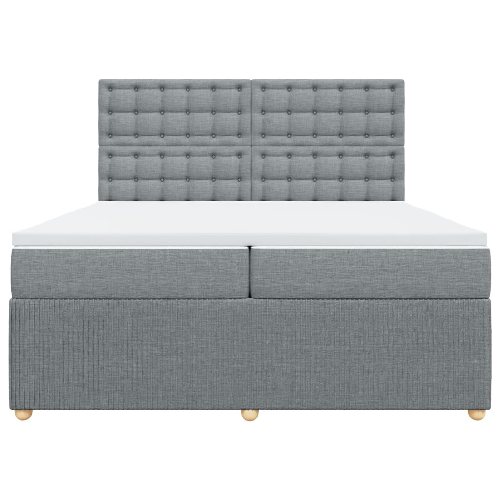 Boxspring met matras stof lichtgrijs 200x200 cm