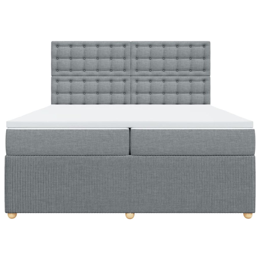 Boxspring met matras stof lichtgrijs 200x200 cm