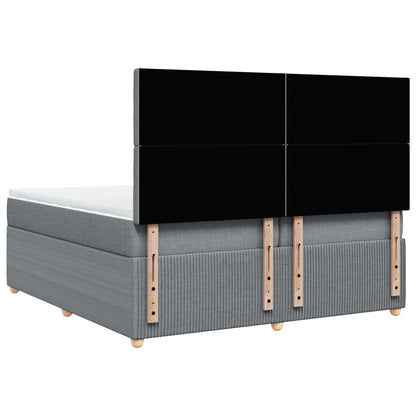 Boxspring met matras stof lichtgrijs 200x200 cm