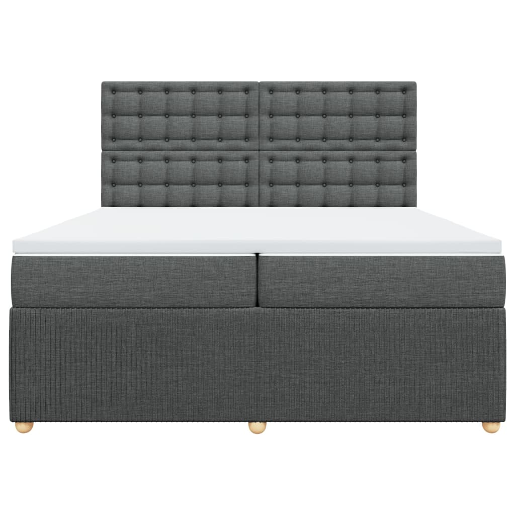 Boxspring met matras stof donkergrijs 200x200 cm