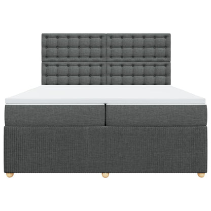 Boxspring met matras stof donkergrijs 200x200 cm