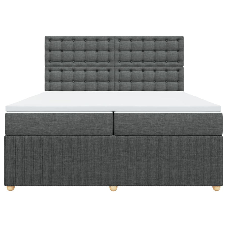 Boxspring met matras stof donkergrijs 200x200 cm