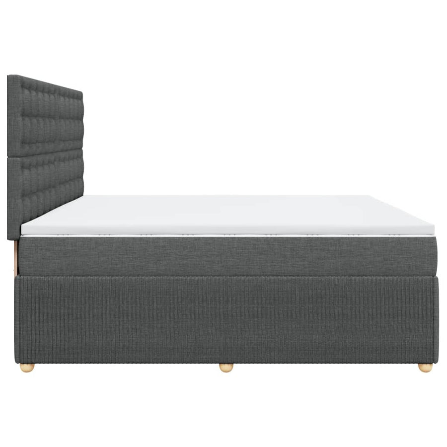 Boxspring met matras stof donkergrijs 200x200 cm