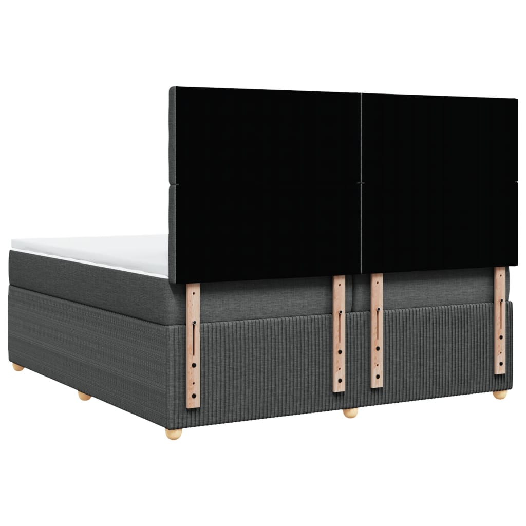Boxspring met matras stof donkergrijs 200x200 cm