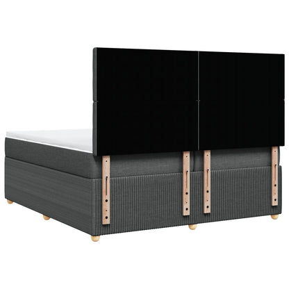 Boxspring met matras stof donkergrijs 200x200 cm