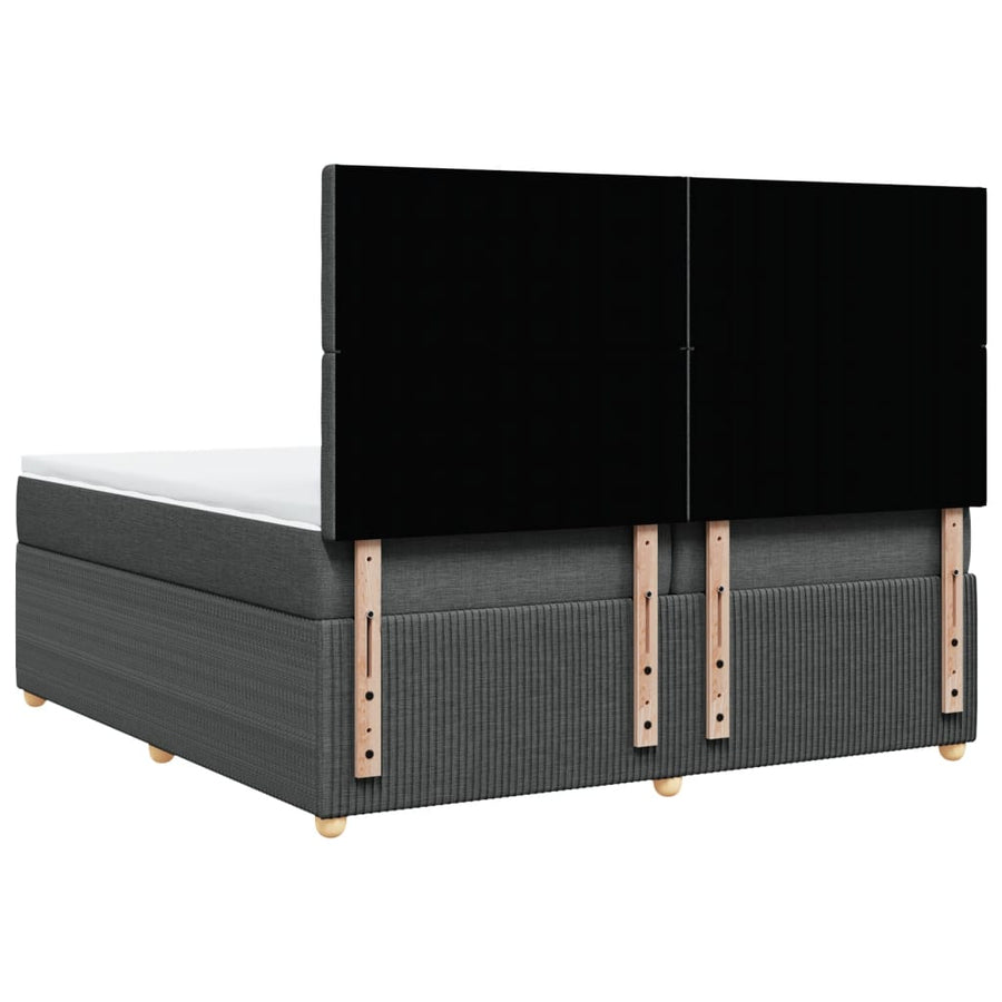 Boxspring met matras stof donkergrijs 200x200 cm