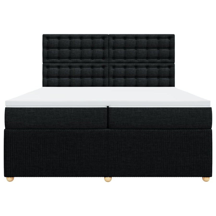 Boxspring met matras stof zwart 200x200 cm