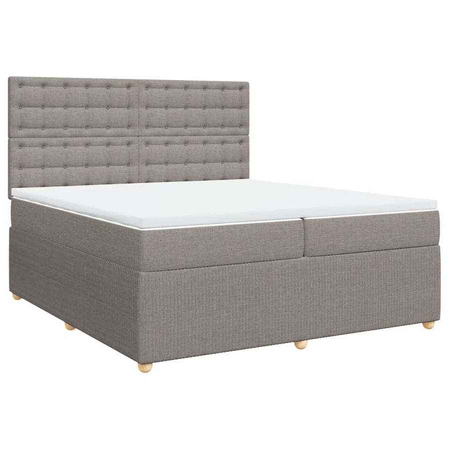 Boxspring met matras stof taupe 200x200 cm