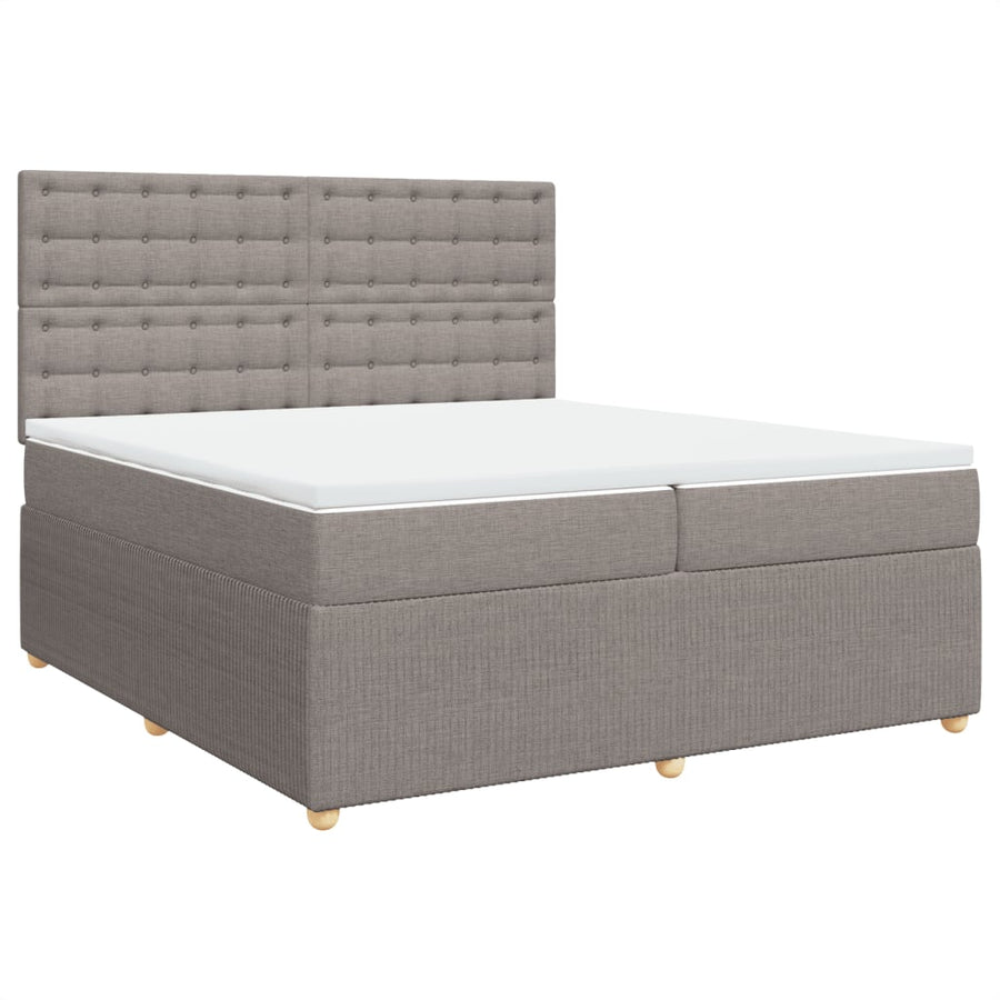 Boxspring met matras stof taupe 200x200 cm