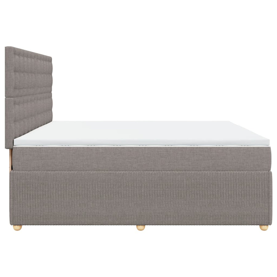 Boxspring met matras stof taupe 200x200 cm