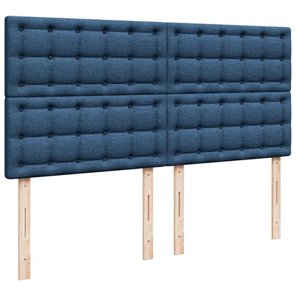 Boxspring met matras stof blauw 200x200 cm