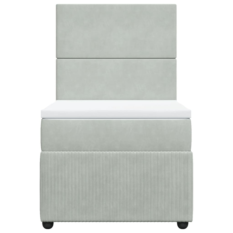 Boxspring met matras fluweel lichtgrijs 80x200 cm