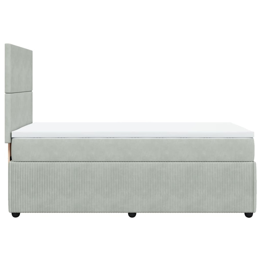 Boxspring met matras fluweel lichtgrijs 80x200 cm