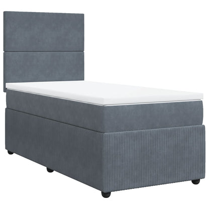 Boxspring met matras fluweel donkergrijs 80x200 cm