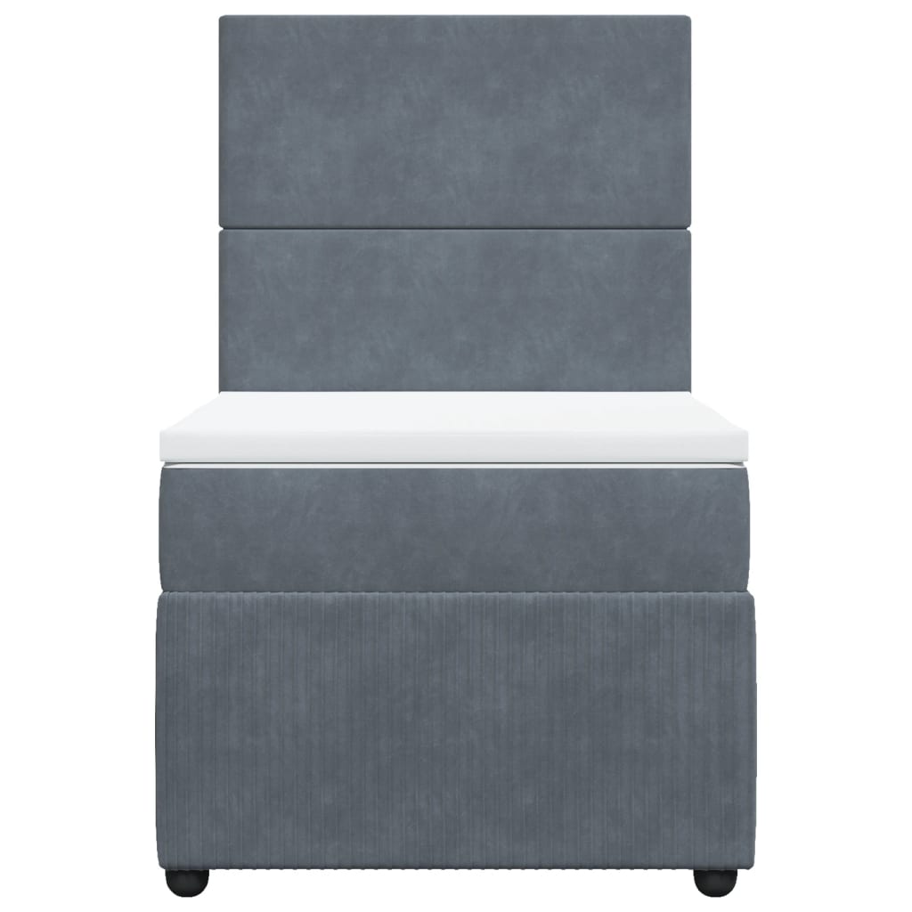 Boxspring met matras fluweel donkergrijs 80x200 cm
