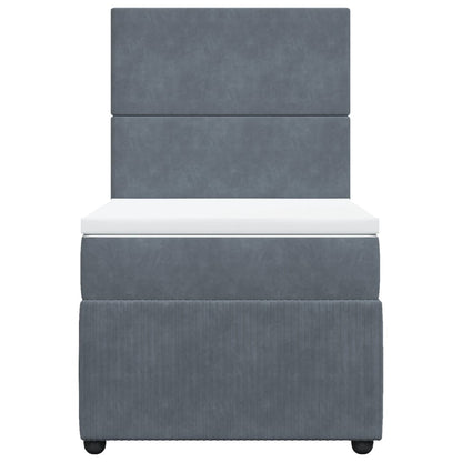 Boxspring met matras fluweel donkergrijs 80x200 cm