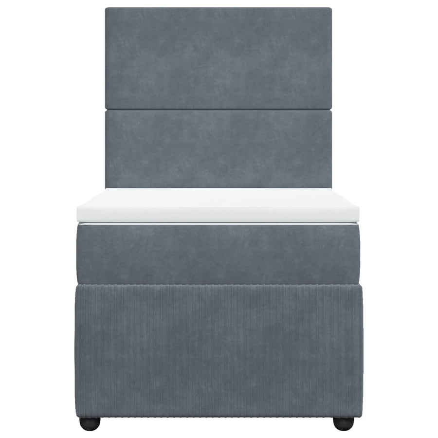 Boxspring met matras fluweel donkergrijs 80x200 cm