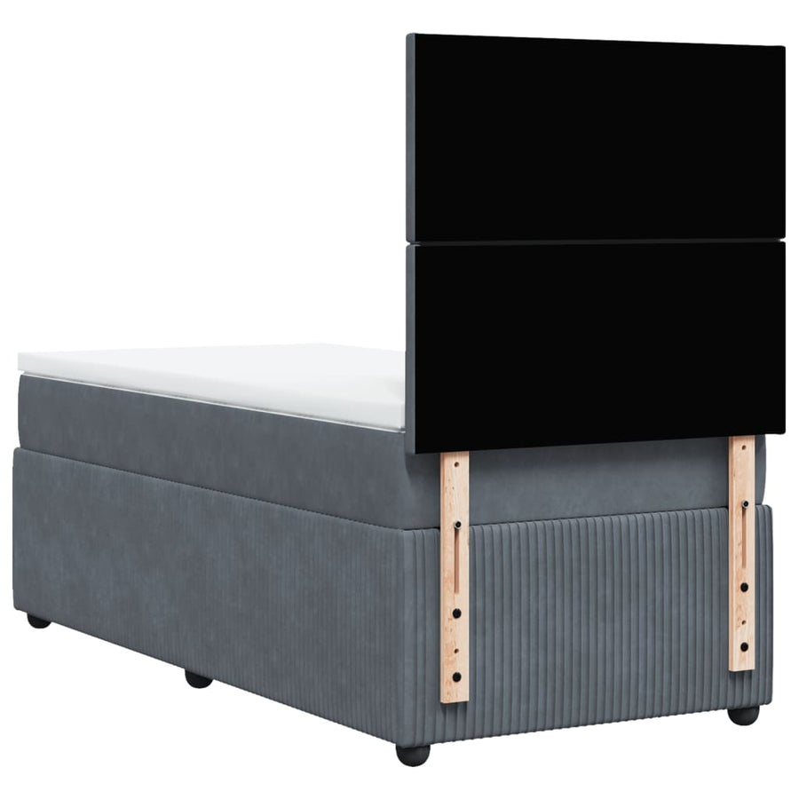 Boxspring met matras fluweel donkergrijs 80x200 cm