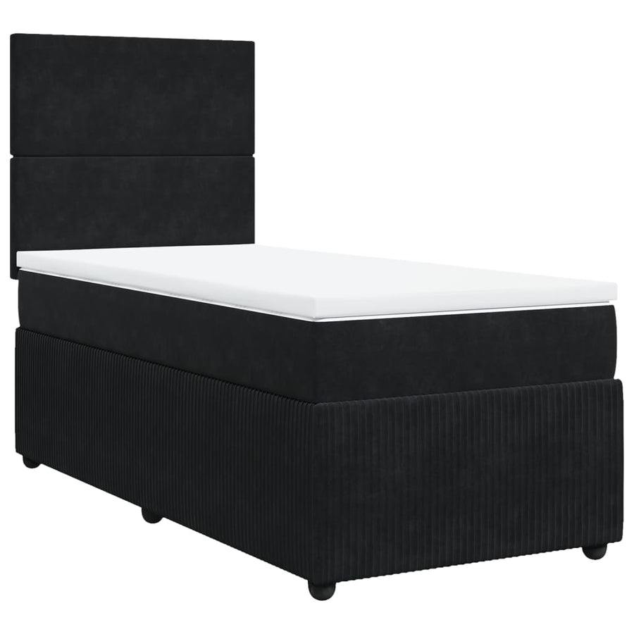 Boxspring met matras fluweel zwart 80x200 cm