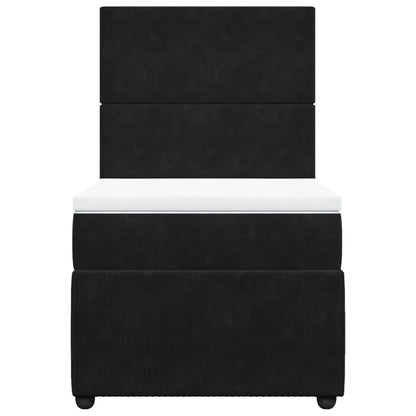 Boxspring met matras fluweel zwart 80x200 cm