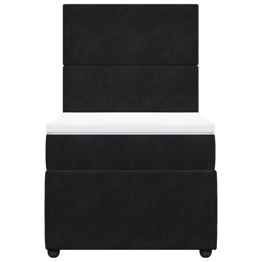 Boxspring met matras fluweel zwart 80x200 cm