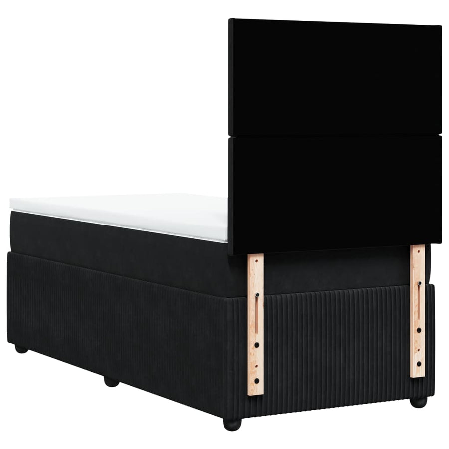 Boxspring met matras fluweel zwart 80x200 cm