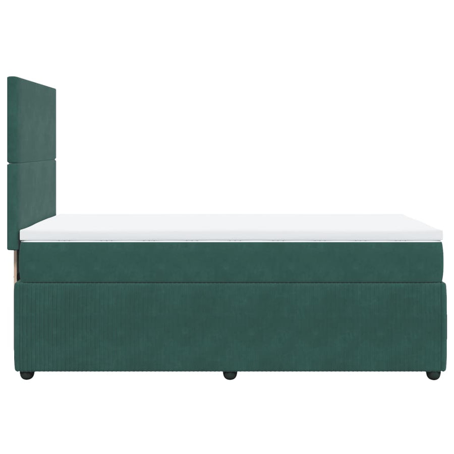 Boxspring met matras fluweel donkergroen 80x200 cm
