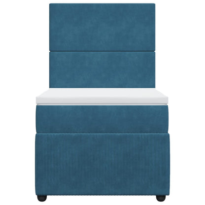 Boxspring met matras fluweel donkerblauw 80x200 cm