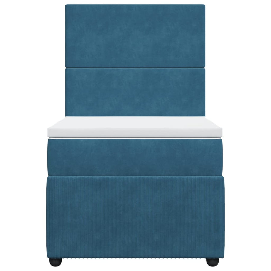 Boxspring met matras fluweel donkerblauw 80x200 cm