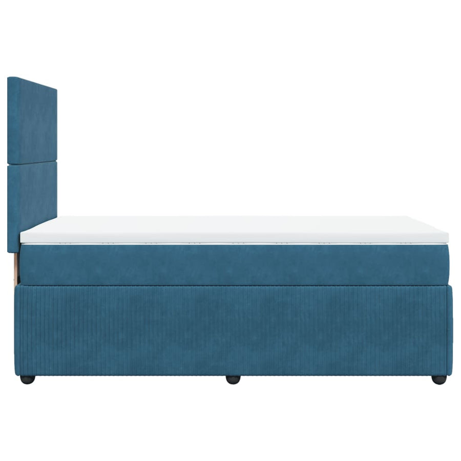 Boxspring met matras fluweel donkerblauw 80x200 cm
