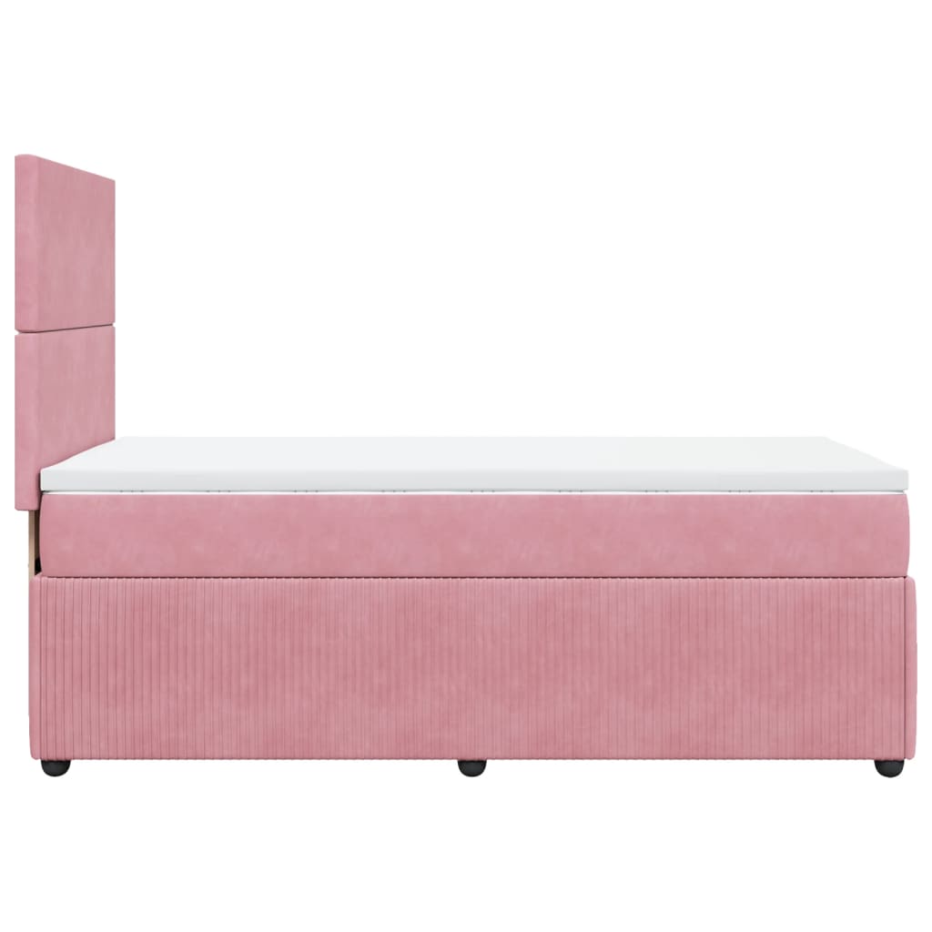Boxspring met matras fluweel roze 80x200 cm