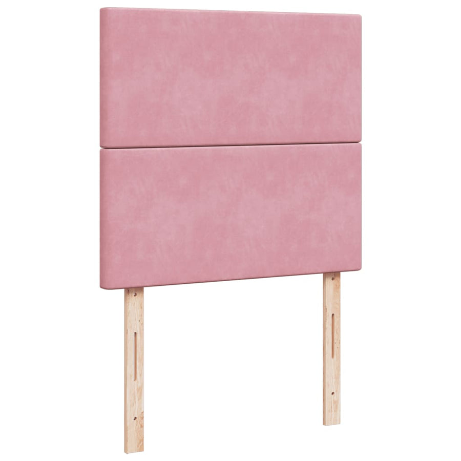 Boxspring met matras fluweel roze 80x200 cm