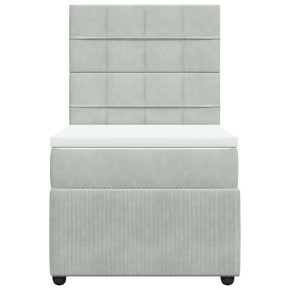Boxspring met matras fluweel lichtgrijs 80x200 cm