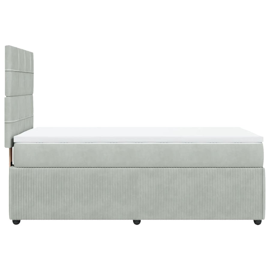 Boxspring met matras fluweel lichtgrijs 80x200 cm