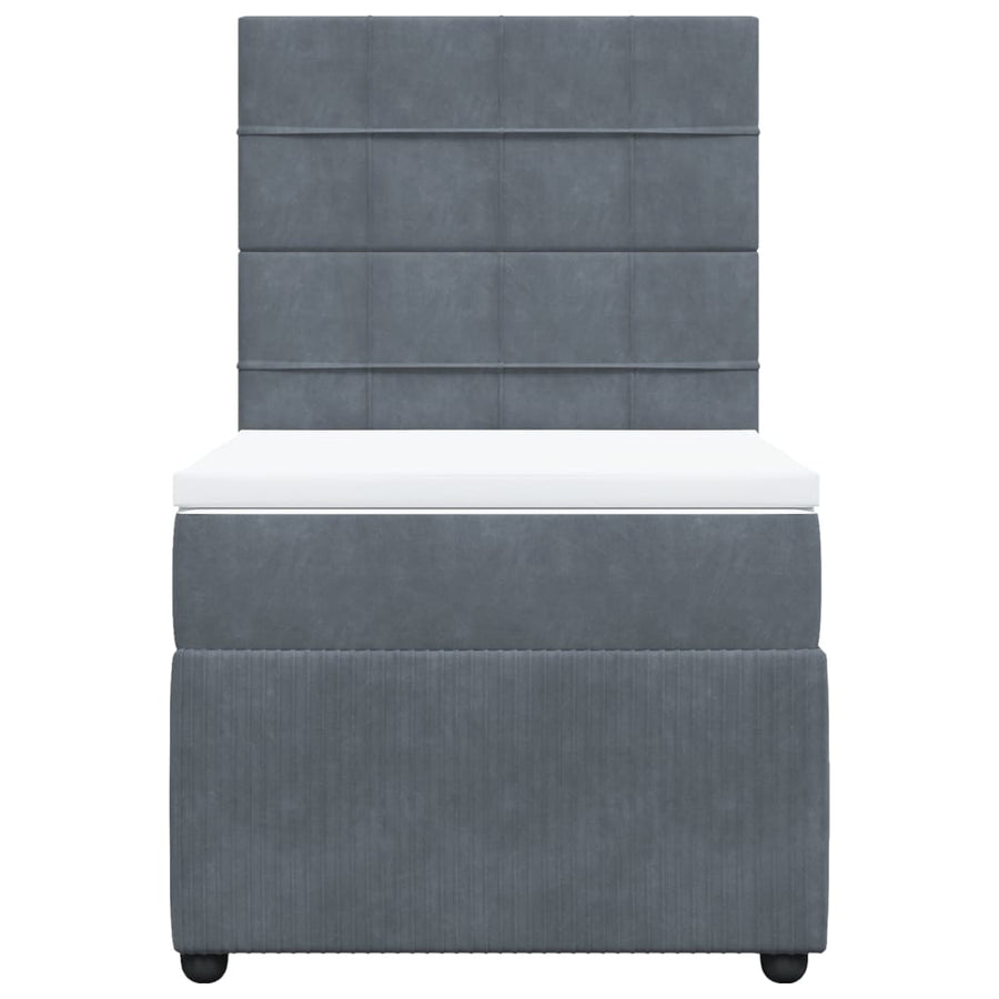 Boxspring met matras fluweel donkergrijs 80x200 cm