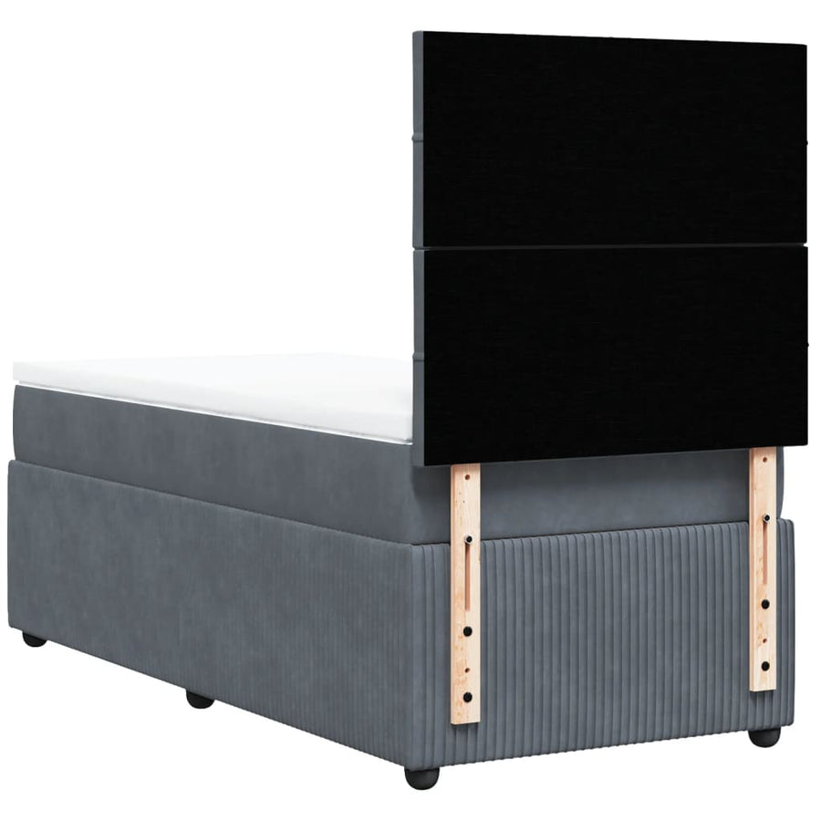 Boxspring met matras fluweel donkergrijs 80x200 cm