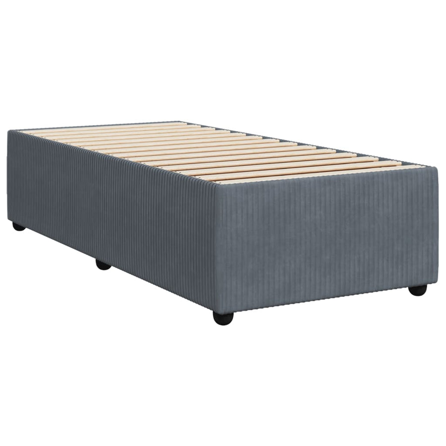 Boxspring met matras fluweel donkergrijs 80x200 cm