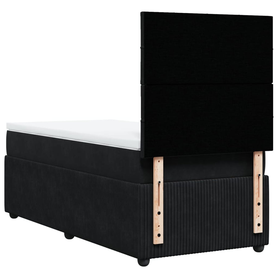 Boxspring met matras fluweel zwart 80x200 cm