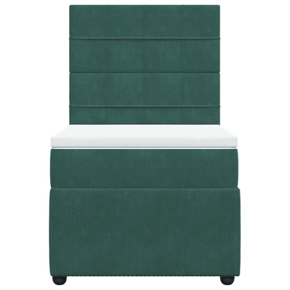 Boxspring met matras fluweel donkergroen 80x200 cm
