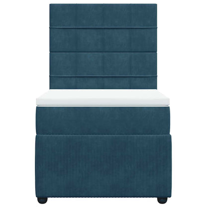Boxspring met matras fluweel donkerblauw 80x200 cm