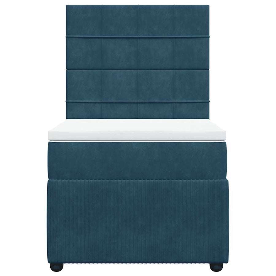 Boxspring met matras fluweel donkerblauw 80x200 cm