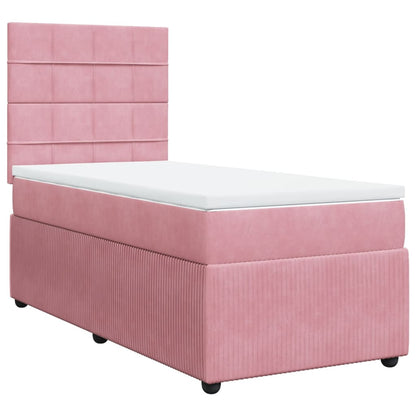 Boxspring met matras fluweel roze 80x200 cm