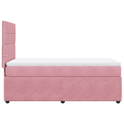 Boxspring met matras fluweel roze 80x200 cm